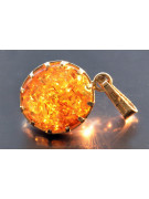 "Genuine Amber Pendant in 14K Vintage Rose Gold" vpab001 vpab001